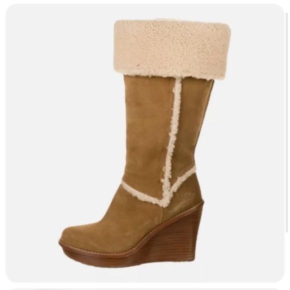 UGG Shoes - UGG Sandra Leather Chestnut Boots Size 7